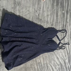 Elegant Navy Blue Glitter Skirt